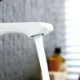 Modern Simple Style White Bathroom Sink Faucet Deck Mounted Single Hole Single Handle Golden Handle