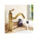 Bathroom Faucet Single Handle Centerset Basin Tap in Antique Brass