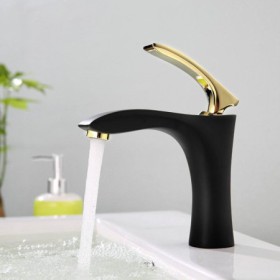 2037-A Black Bathroom Sink Faucet Bathroom Mixer Tap for Under Counter Sink Stoving