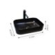 Modern Rectangle Bathroom Vessel Sink with Simple Black Basin (without Faucet)