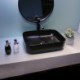 Modern Rectangle Bathroom Vessel Sink with Simple Black Basin (without Faucet)