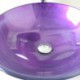 Modern Purple Tempered Glass Round Basin