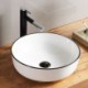 Simple Round Vessel Sink in Modern White Ceramic Basin for Bathroom (without Faucet)