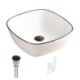 White Basin Modern Square Vessel Sink Special (without Faucet)