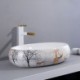 Forest Deer Bathroom Sink Oval Bathroom Ceramic Wash Basin