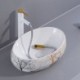 Forest Deer Bathroom Sink Oval Bathroom Ceramic Wash Basin