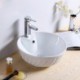 Single European Bowl Shape White Ceramic Vessel Sink Without Faucet With Soap Sink