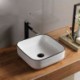 Simple White Bathroom Vessel Sink with Modern Rectangle Basin (without Faucet)