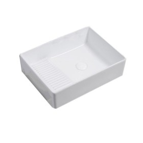 Ceramics Rectangular Clothes Washing Basin With Washboard