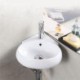 Without Faucet Modern Wall Mounted Single Sink Oval White Ceramic Basin