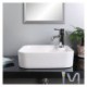 Without Faucet European Square Single Sink White Ceramic Vessel Sink