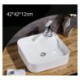 Without Faucet European Square Single Sink White Ceramic Vessel Sink