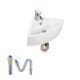 Without Faucet Contemporary Single Sink Wall Mounted Basin White Ceramic Triangle Sink