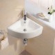 Without Faucet Contemporary Single Sink Wall Mounted Basin White Ceramic Triangle Sink