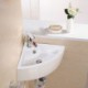 Without Faucet Contemporary Single Sink Wall Mounted Basin White Ceramic Triangle Sink