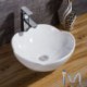 Without Faucet European Single Sink Petal Shape Vessel Sink White Ceramic Basin