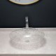 Bathroom Washroom Decorative Countertop Sink Oval Transparent Glass Wash Basin