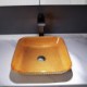 Modern Square Washroom Countertop Sink with Diamond Shaped Crystal Glass Wash Basin