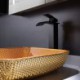 Modern Square Washroom Countertop Sink with Diamond Shaped Crystal Glass Wash Basin