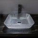 Modern Countertop Bathroom Sink with Transparent Square Glass Wash Basin