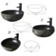 Industrial Style Balcony Bathroom Basin with Geometric Pattern