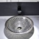 Silver Crystal Glass Wash Basin Modern Round Bathroom Washroom Countertop Sink