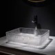 Rectangular Transparent Glass Wash Basin Bathroom Vessel Sink