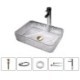 Rectangular Transparent Glass Wash Basin Bathroom Vessel Sink