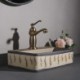 Ceramic Rectangular Countertop Bathroom Sink in European Vintage Style