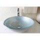 Contemporary Round Silver-White Tempered Glass Basin