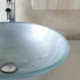 Contemporary Round Silver-White Tempered Glass Basin