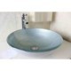 Contemporary Round Silver-White Tempered Glass Basin