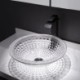 Bathroom Washroom Countertop Sink with Transparent Glass Round Wash Basin