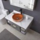 Decorative Round Crystal Glass Wash Basin Washroom Countertop Sink