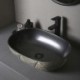 European Retro Style Black Ceramic Wash Basin Bathroom Sink