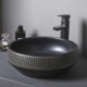 Antique Matt Black Wash Basin Bathroom Counter Top Ceramic Basin