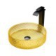 Bathroom Vanity Countertop Round Bowl Yellow Glass Circular Wash Basin