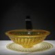 Bathroom Counter Basin Round Yellow Glass Wash Basin