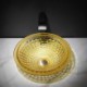 Bathroom Counter Basin Round Yellow Glass Wash Basin