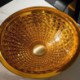 Bathroom Vessel Sink with Circular Golden Glass Wash Basin