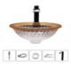 Bathroom Vanity Sink with Circular Glass Wash Basin and Coloring Decorative Edge