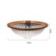 Bathroom Vanity Sink with Circular Glass Wash Basin and Brown Decorative Edge