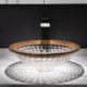 Bathroom Vanity Sink with Circular Glass Wash Basin and Brown Decorative Edge