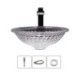 Bathroom Vanity Sink with Circular Glass Wash Basin and Grey Decorative Edge