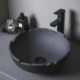 Balcony Bathroom Black Industrial Style Ceramic Wash Basin Creative Art Basin