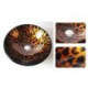 Leopard Print Round Tempered Glass Sink in Modern Fashion (Faucet Not Included)