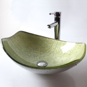 Tempered Glass Vessel Modern Fashion Sink (Faucet Not Included)