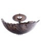 Special Tempered Glass Vessel Sink with Vintage Leaf Design and Waterfall Faucet