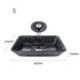 Black Spiral Pattern Basin Bathroom Countertop Waterfall Vessel Sink Tap Rectangle Glass Sink and Faucet Set