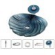 Shell Shape Basin Bathroom Countertop Waterfall Vessel Sink Tap Glass Sink and Faucet Set